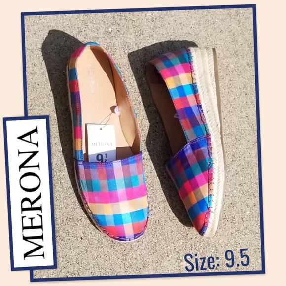 Merona Shoes - 🌈 Colorful Slip-On Low Wedges